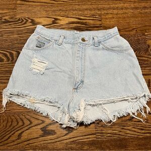 Vintage Wrangler Light Blue Frayed Jean Shorts